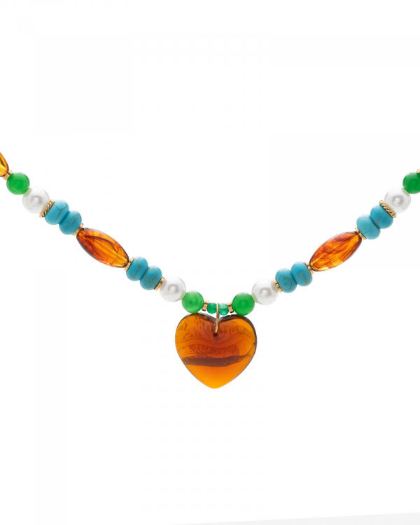 Collar Corazón Blue Turquesa Gold