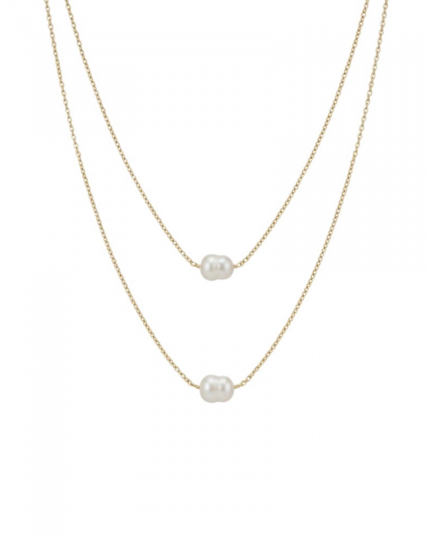 Collar Doble Perla Gold