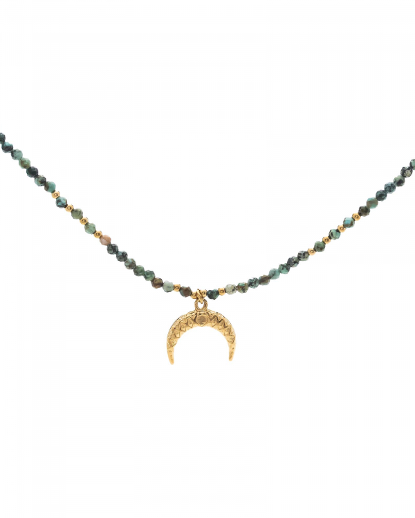 Collar Luna Turquesa Africana Gold
