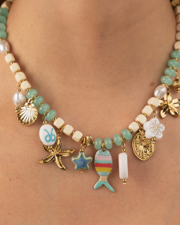 Collar Mare Verde Agua Gold