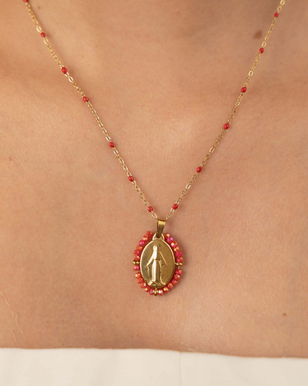 Collar Milagrosa Rojo Gold