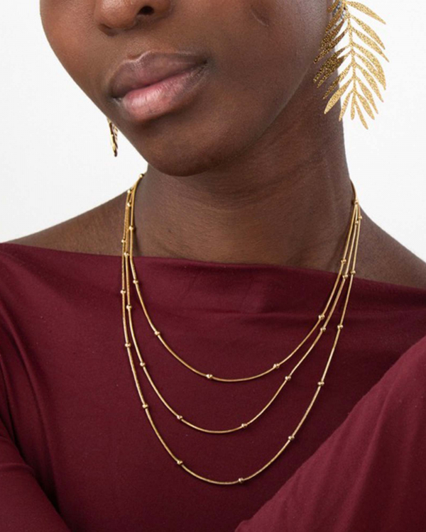 Collar Triple Bolas Gold