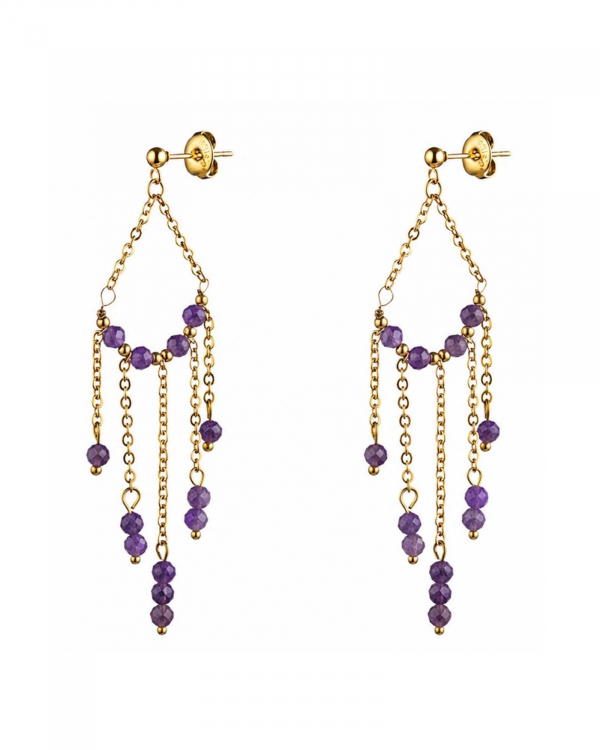 Pendientes Lumpi Amatista Gold
