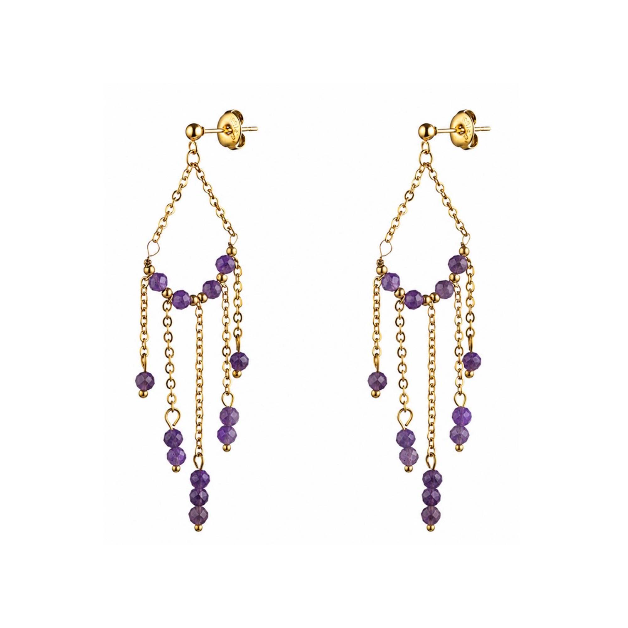 Pendientes Lumpi Amatista Gold