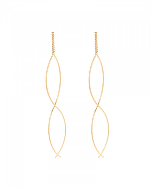 Pendientes Ondulantes Cadena Gold