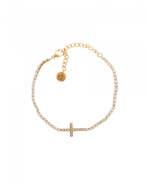 Pulsera Cruz Circonitas Gold