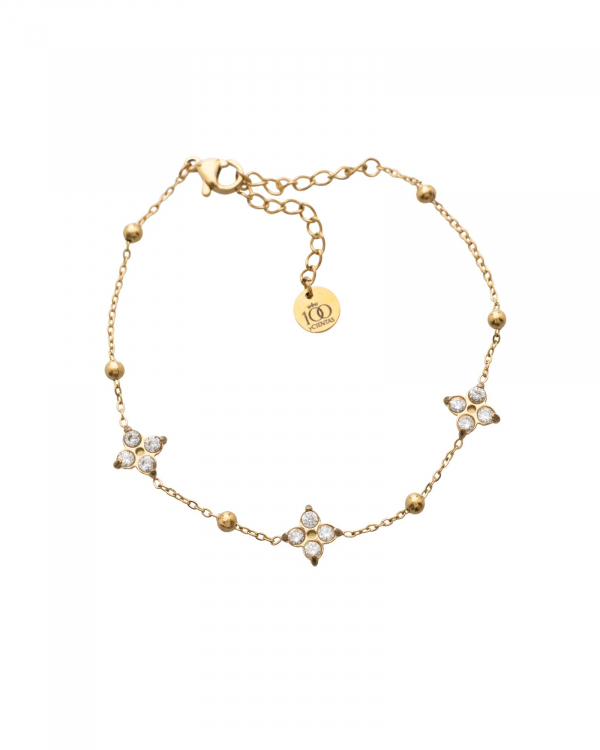 Pulsera Tres Flores Gold