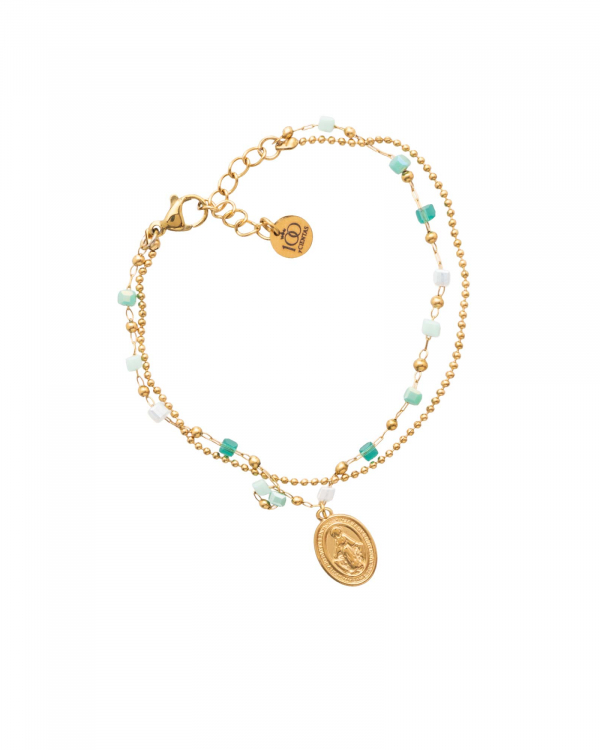 Pulsera Virgen Green Gold