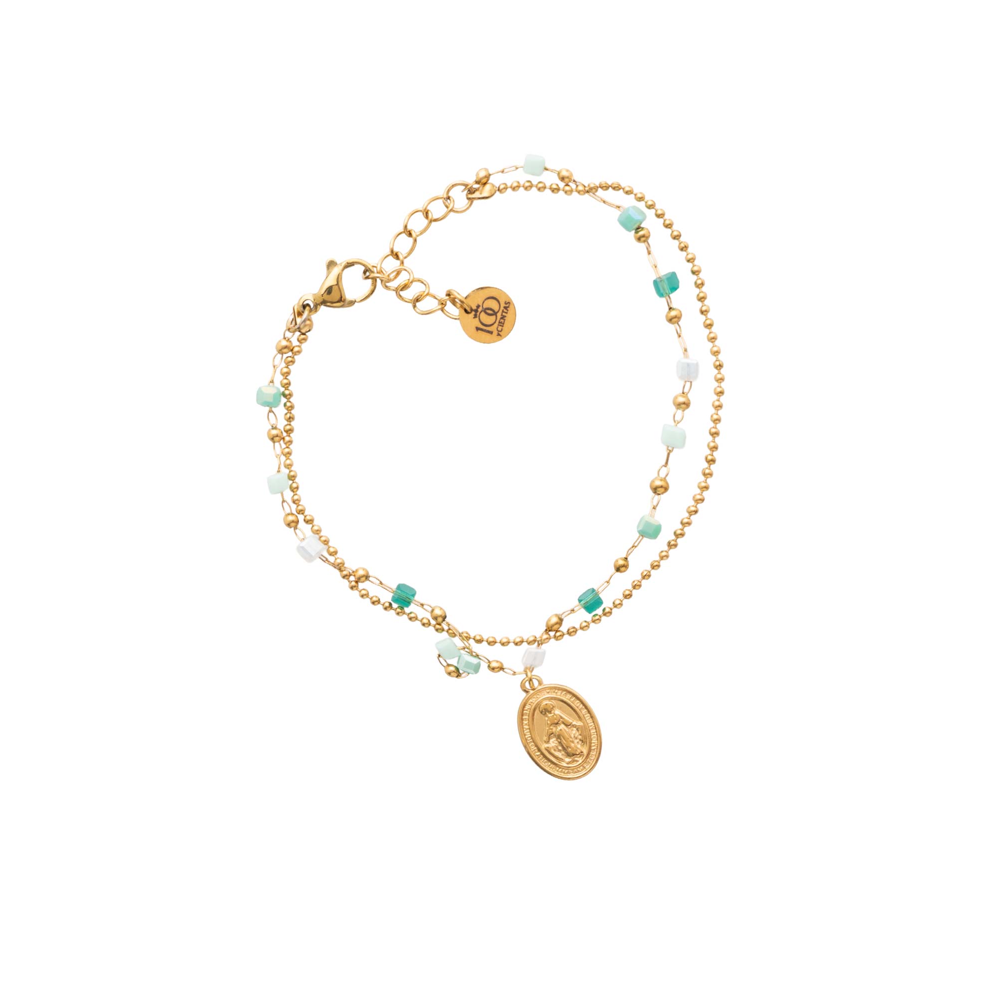 Pulsera Virgen Green Gold