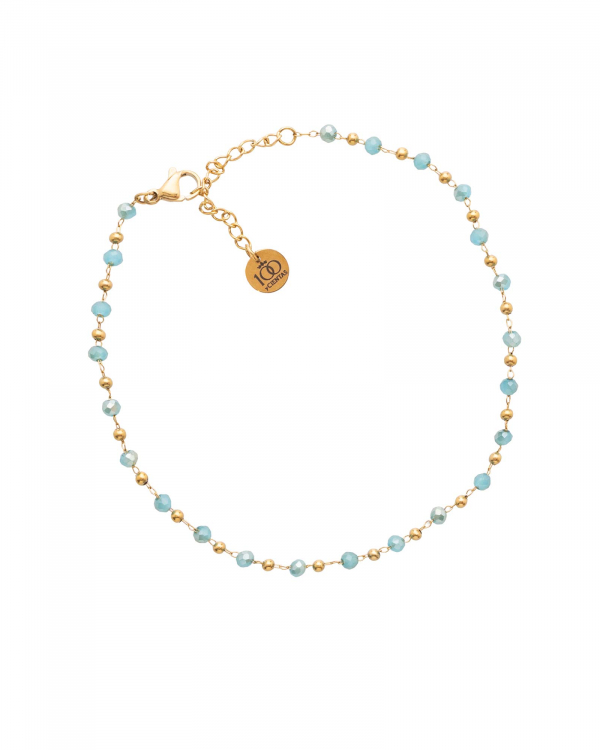 Tobillera Aguamarina Gold