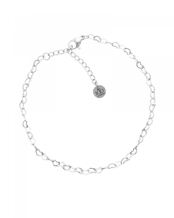 Tobillera Corazones Acero