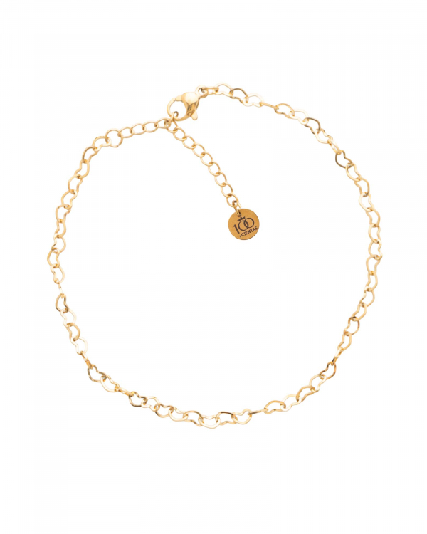 Tobillera Corazones Gold