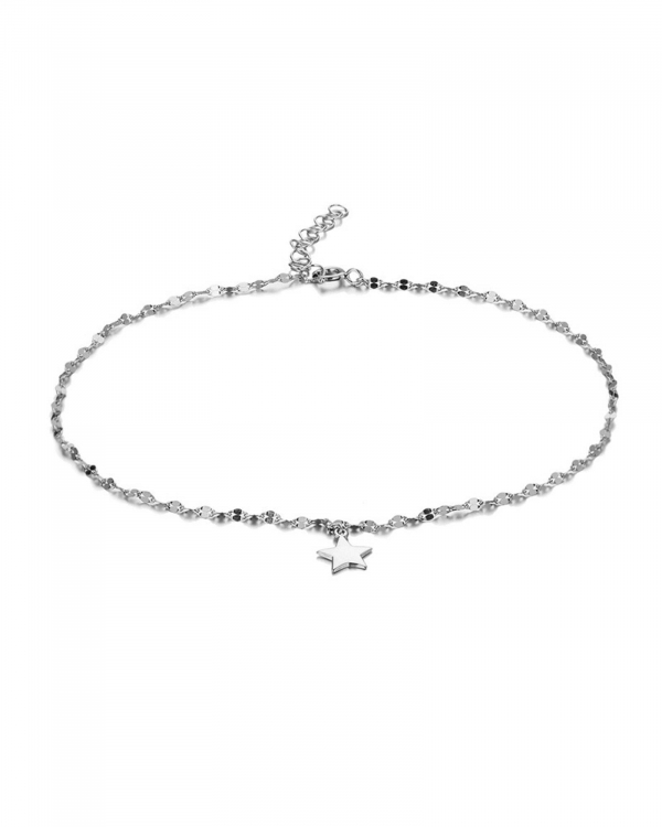 Tobillera One Star Plata