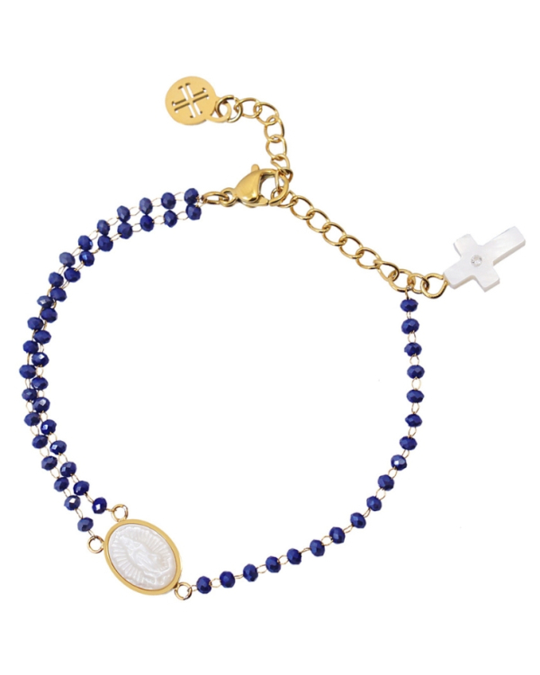Pulsera Milagrosa Nácar Lapislazuli Gold
