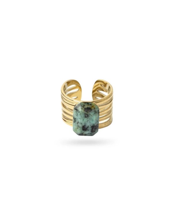 Anillo Neral Jaspe Verde Gold