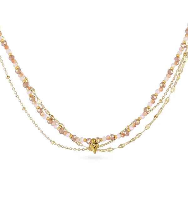 Collar Cuore Beige Gold