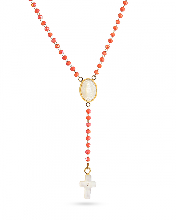 Collar Milagrosa Nácar Coral Gold