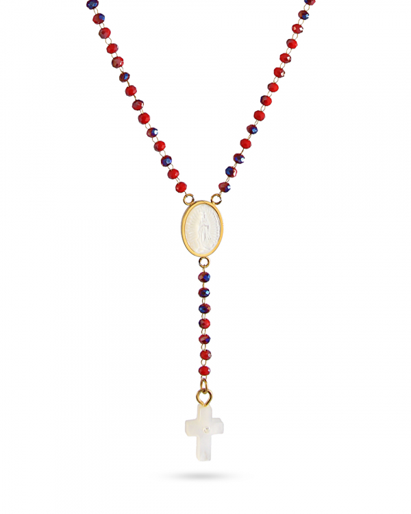 Collar Milagrosa Nácar Rojo Gold