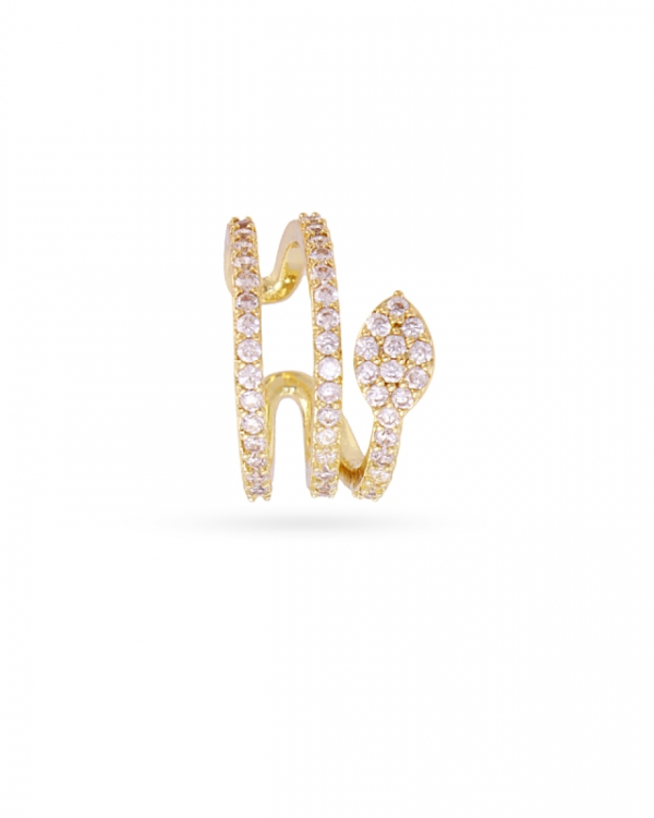 Ear Cuff Serpiente Circonitas Gold