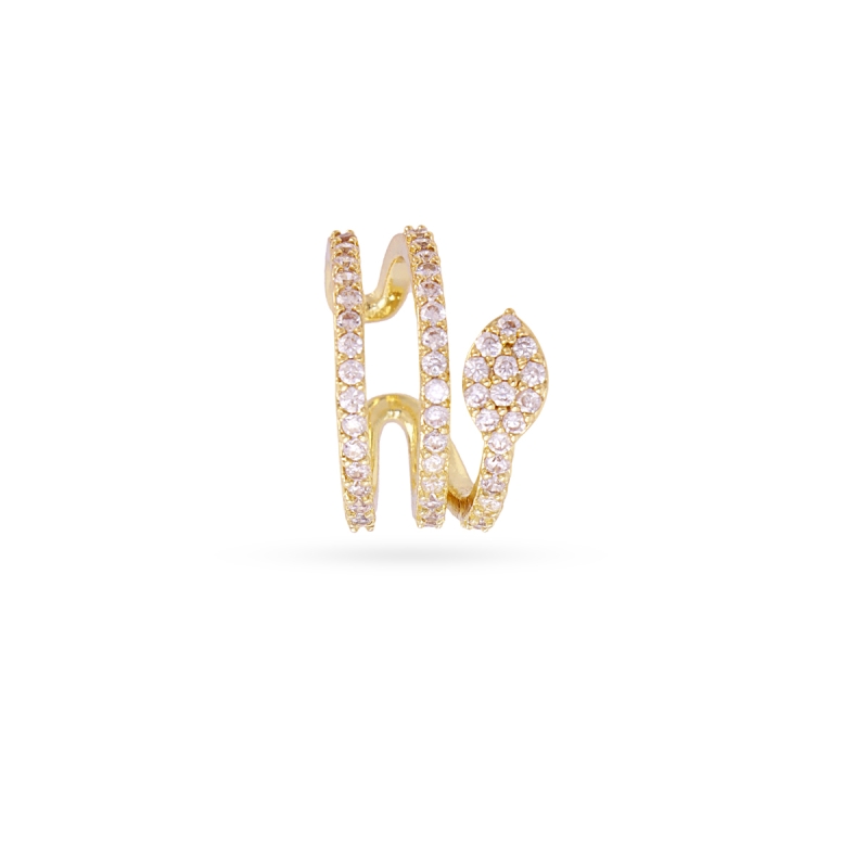 Ear Cuff Serpiente Circonitas Gold