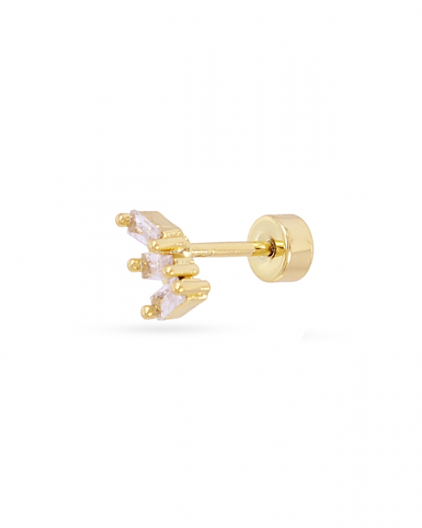 Piercing Triple Baguette Gold