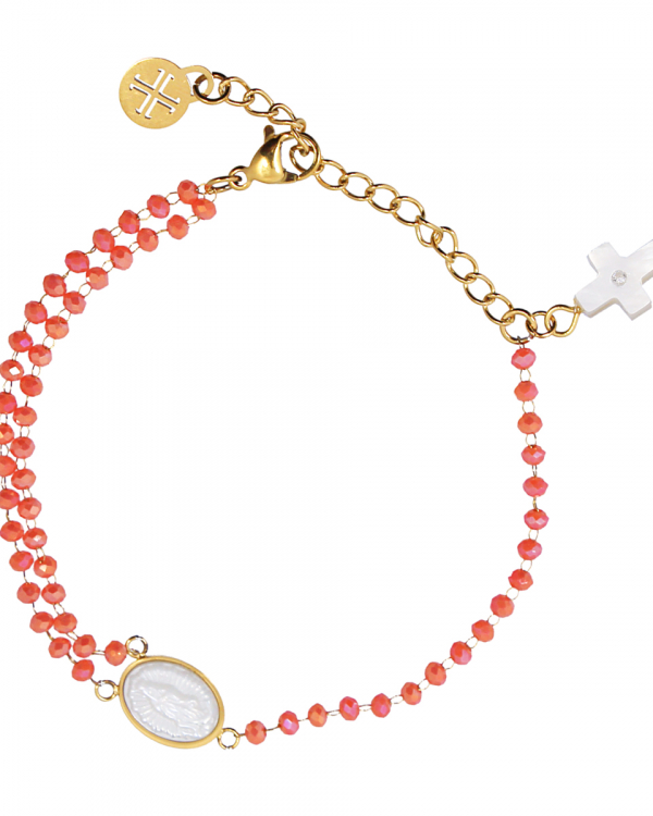 Pulsera Milagrosa Nácar Coral Gold