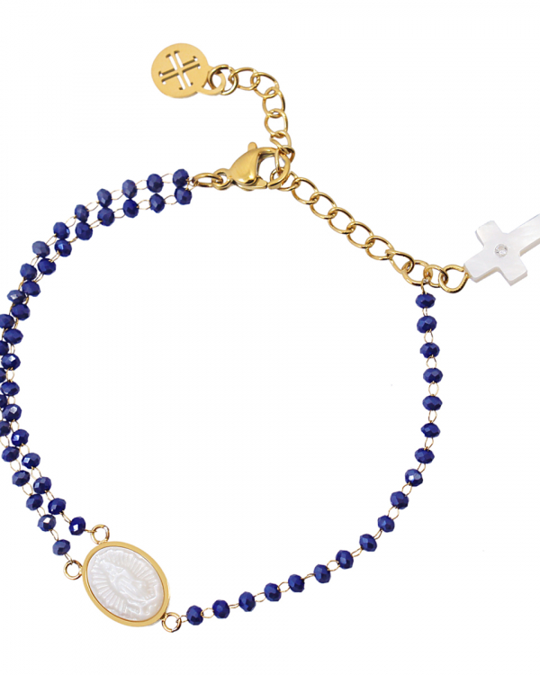 Pulsera Milagrosa Nácar Lapislazuli Gold
