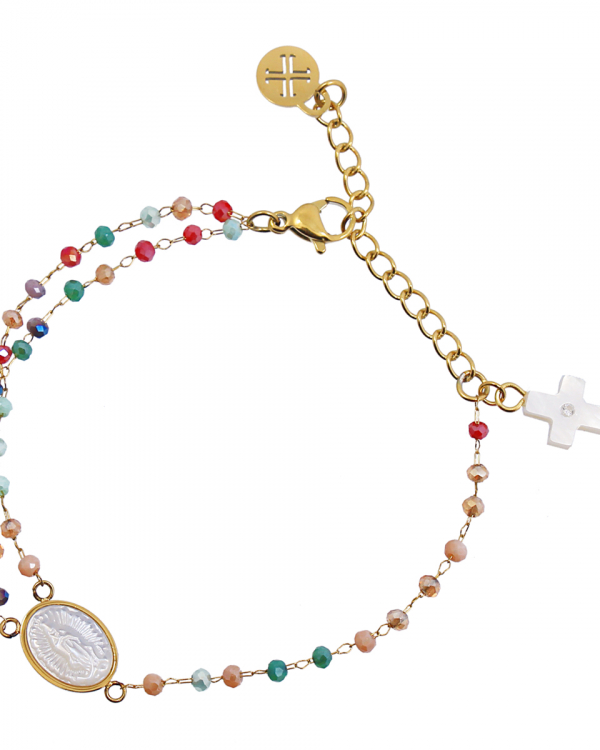 Pulsera Milagrosa Nácar Multi Gold