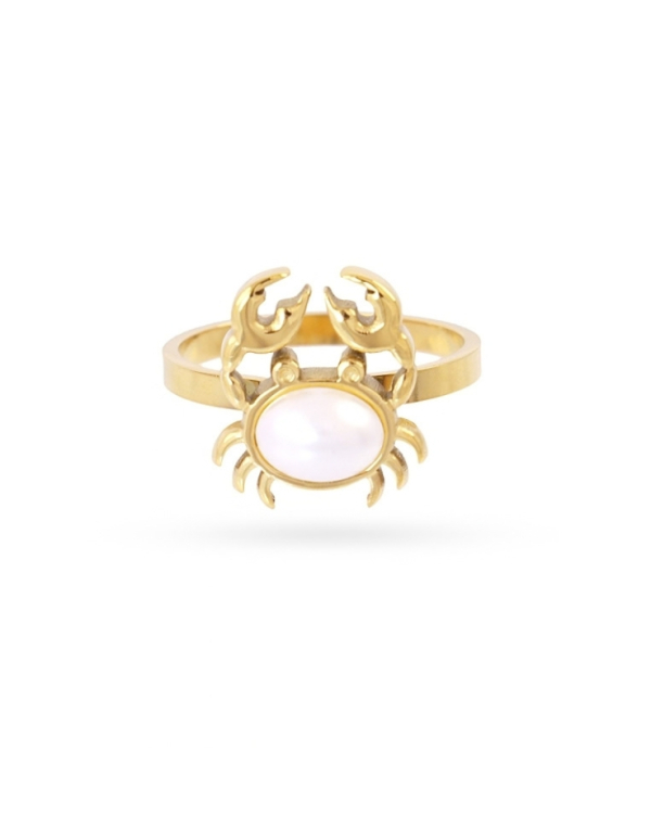 Anillo Cangrejo Perla Gold