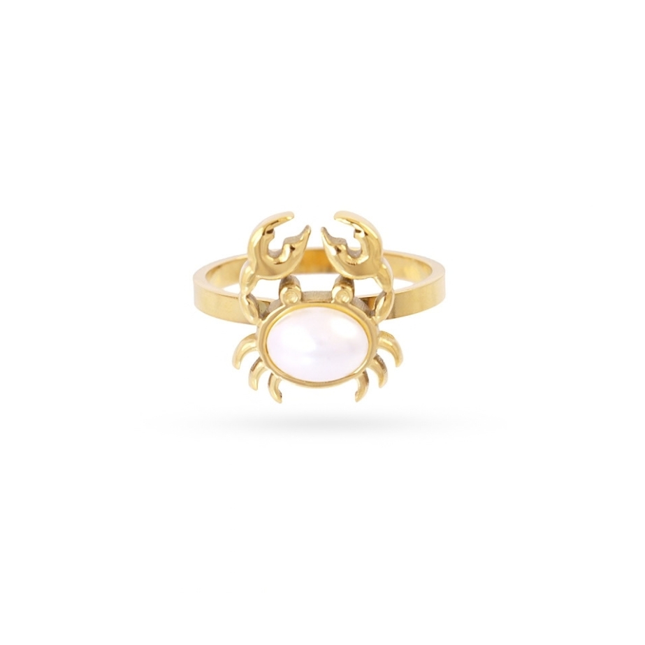 Anillo Cangrejo Perla Gold