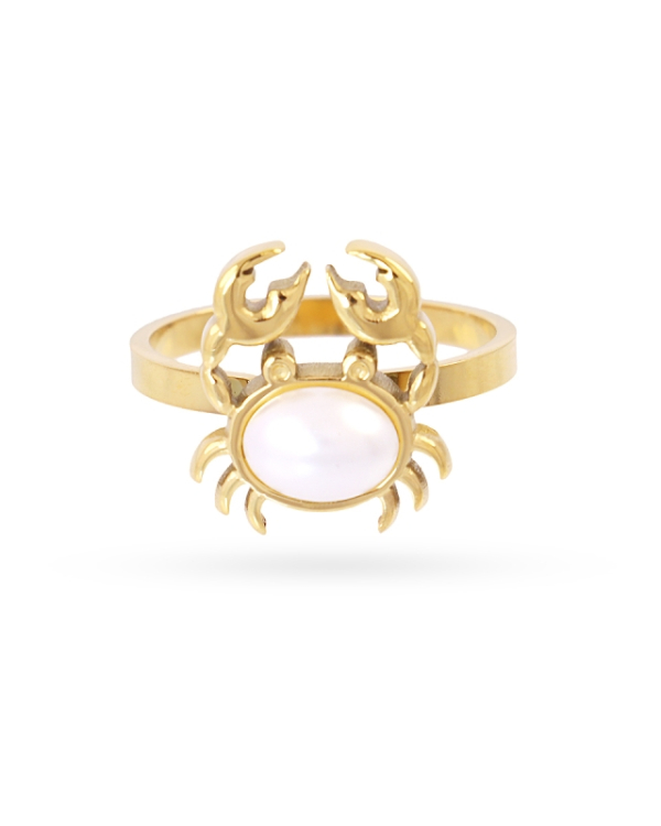 Anillo Cangrejo Perla Gold