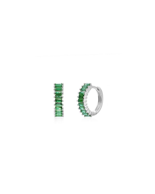 Mini aro Baguette Verde Plata