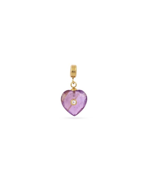 Charm Corazon Amatista Gold