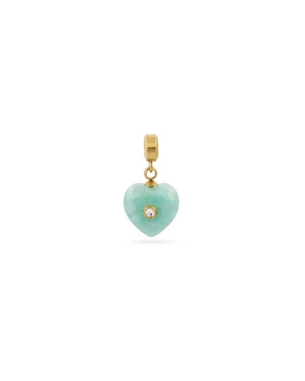 Charm Corazón Amazonita Gold