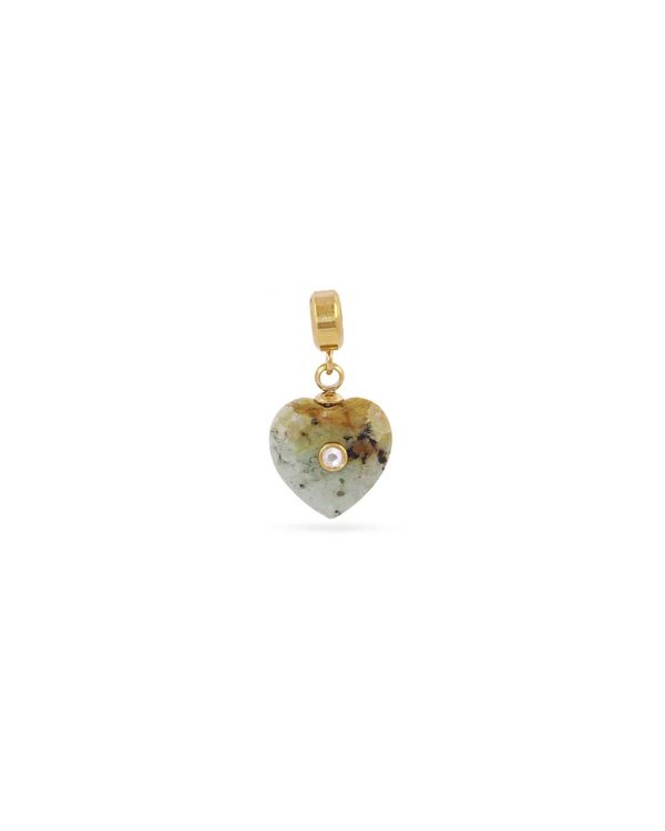 Charm Corazón Turquesa Africana Gold
