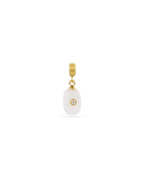 Charm Piedra Cuarzo Blanco Gold