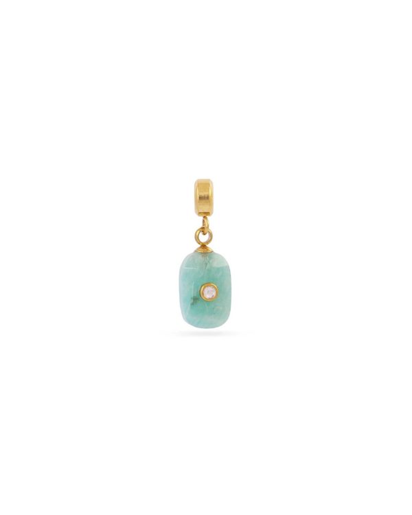 Charm Piedra Amazonita Gold