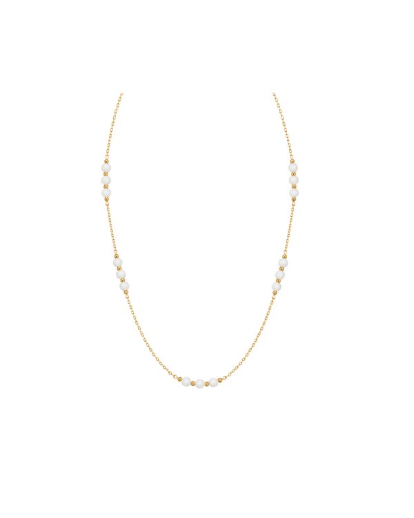 Collar Trespi Cuarzo Blanco Gold