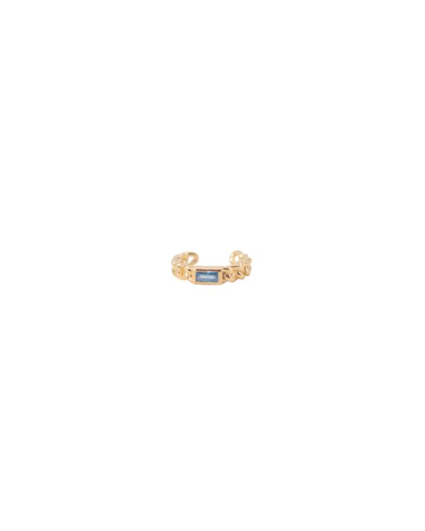 Ear Cuff Cadena Azul Gold