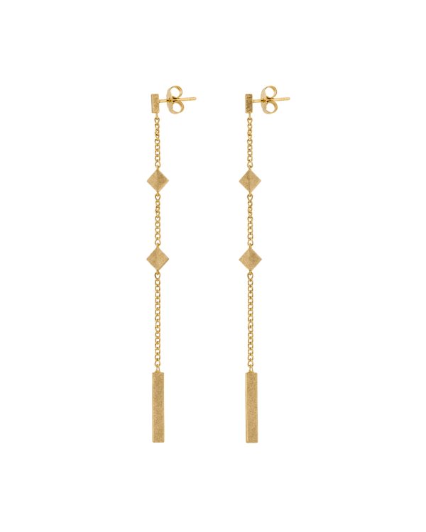Pendientes Rombos Cadena Gold
